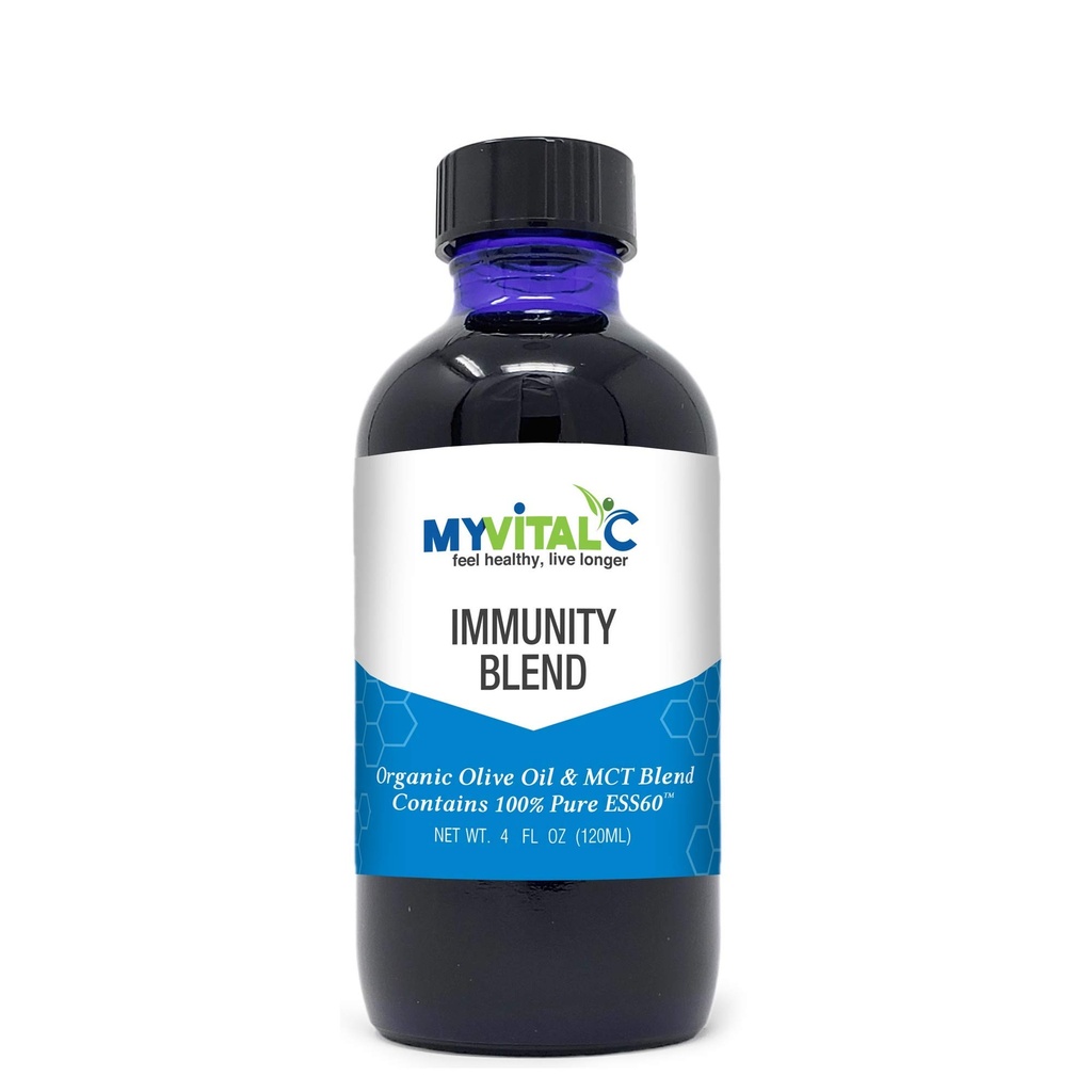 MyVitalC Immunity Blend in Organic Extra Virgin Olive Oil & MCT Blend Supplement 120 ML - Pure ESS60 for Nootropic - Focus - Sleep - Antioxidant - Energy - Longevity & Immunity