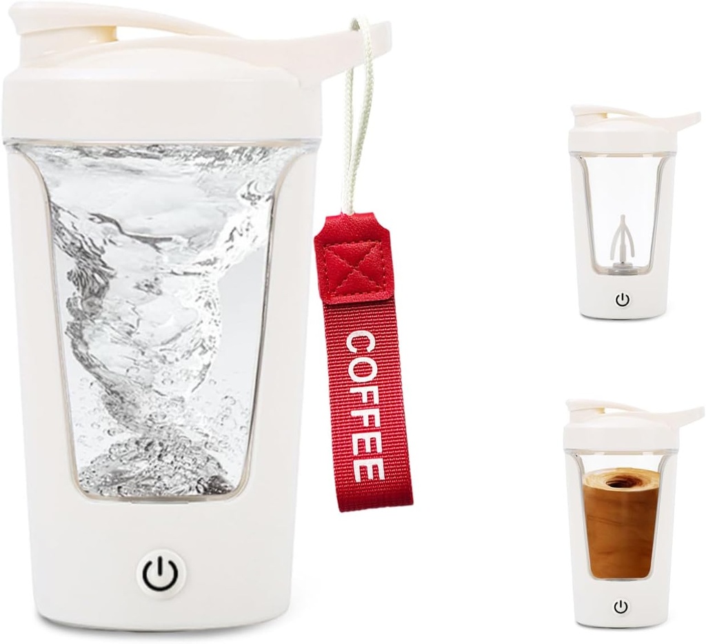 Electric Shaker Bottle, Portable Protein, Mixer Cup, USB C Shaker for Smooth Protein Shakes, BPA-Free, Tritan, 450ml, 16oz, Stir Cup, 500mAh Rechargeable