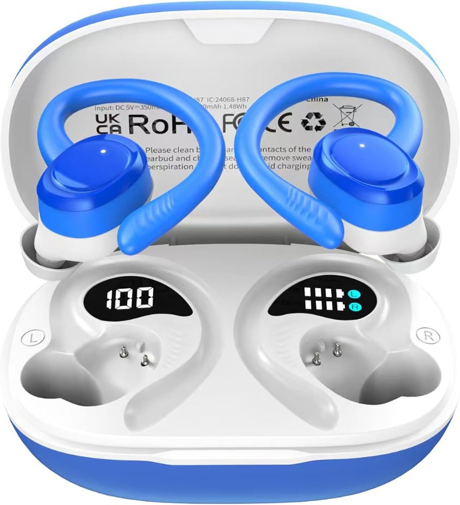Wireless Earbud Bluetooth Ear Buds, LED Display IPX7 Waterproof