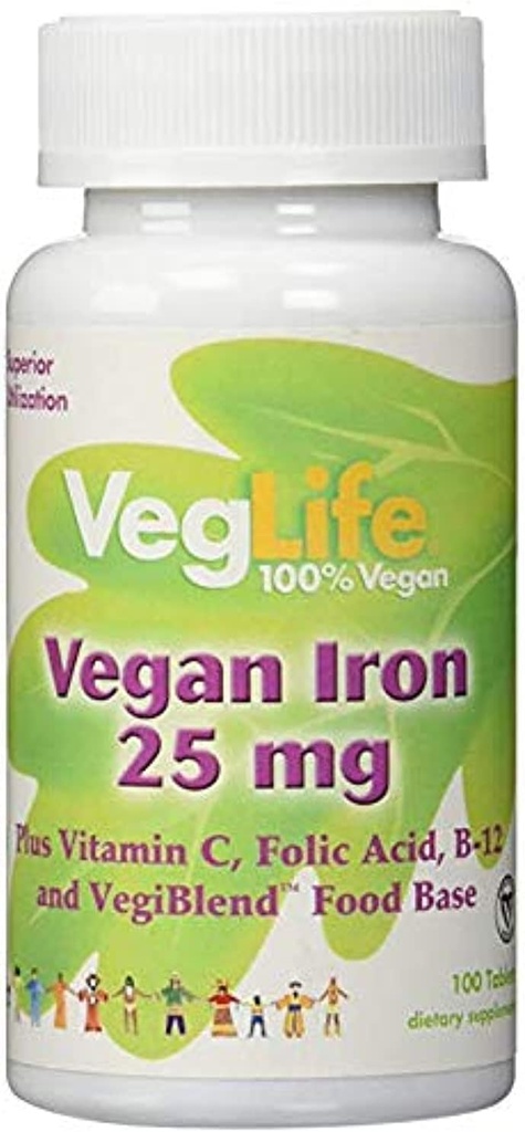 Veggie Iron 25mg VegLife 100 VegTab