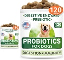 Dog Probiotics Chews Bundle - Gas, Diarrhea, Allergy, Constipation, Upset Stomach Relief, with Digestive Enzymes + Prebiotics - Chewable Fiber Supplement - Improve Digestion, Immunity - 300 Soft Chews