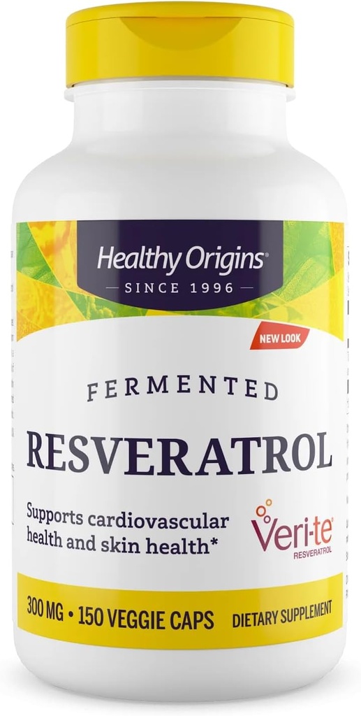 Heathy Origins Fermented Resveratrol (Non-GMO, 98% Trans-Resveratrol, European Sourced) 300 mg, 150 Veggie Caps