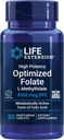 Life Extension High Potency Optimized Folate – L-methylfolate – Folic Acid, 8500 mcg DFE – Heart & Brain Support, Healthy Homocysteine Levels – Gluten-Free, Non-GMO, Vegetarian – 30 Tablets