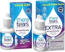 TheraTears Dry Eye Therapy Eye Drops for Dry Eyes, 1.0 Fl Oz & Extra Dry Eye Therapy Lubricating Eye Drops for Dry Eyes, 0.5 fl oz Bottle, 2 Count(Pack of 1)