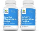 Terry Naturally BioActive Magnesium Complex - Bone & Heart Health Support - Supplement with Vitamin B6, Zinc & Magnesium - Pyridoxal-5-Phosphate Vegan Capsule Supplement - 120 Capsules (Pack of 2)