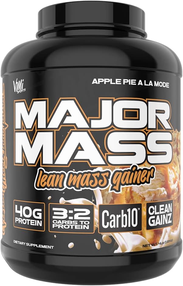VMI Sports | Major Mass Lean Mass Gainer | Mass Gainer Protein Powder for Muscle Gain | Weight Gainer Protein Powder for Men | Weight Gainer for Women (Apple Pie A La Mode)