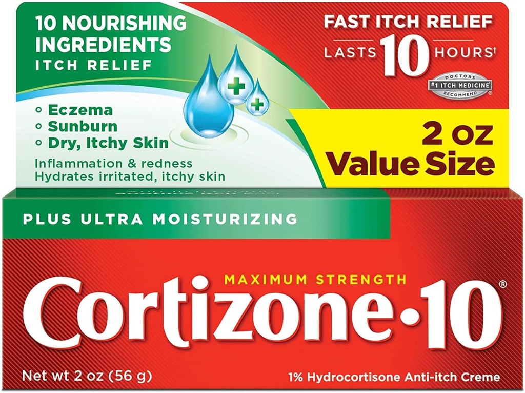 Cortizone-10 Plus Maximum Strength Anti-Itch Creme 2 oz (Pack of 2)