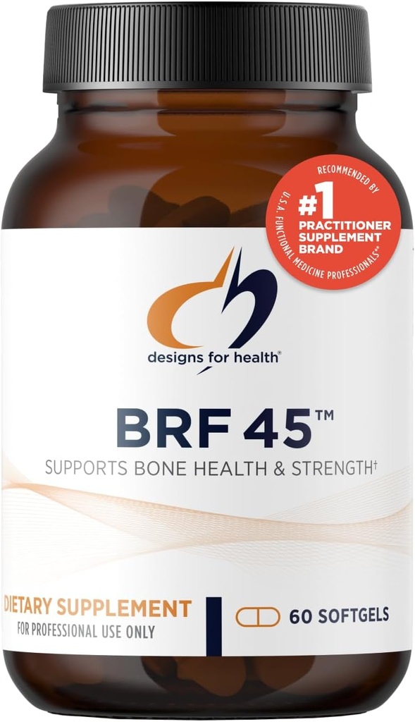 Designs for Health BRF 45 - Vitamin K1 + Vitamin K2 as MK-4 to Promote Bone Strength, Healthy Aging + Arterial Health - 2 Forms of Vitamin K + GG to Aid Vitamin K2 MK4 Production (60 Softgels)