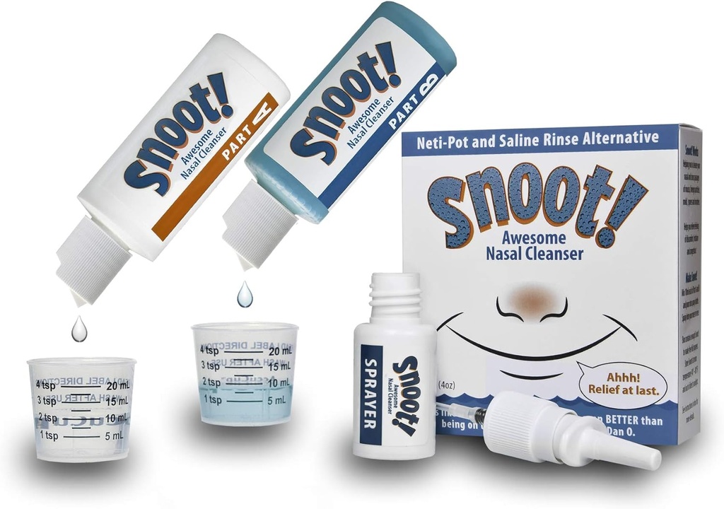 Snoot! Cleanser Regular (MILD) Formula Nasal Irrigation Kit - Drug-Free Nasal Cleanser - TSA-Compliant