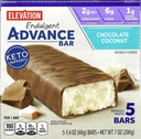 Millville Elevation Advance Chocolate Coconut Bars, Carb Conscious, 5g Protein, with Recipes. One box of 5, 1.4oz Individually Wrapped Bars. Bundle Includes 2 Recipes, 5 bars.