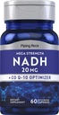 Piping Rock NADH Coq10 Supplement | 20 mg | 60 Capsules | Mega Strength Pills | Non-GMO, Gluten Free Formula