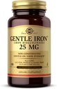 Solgar Gentle Iron (Iron Bisglycinate) 25 mg - 180 Vegetable Capsules - Non-Constipating, Gentle on Your Stomach - Non-GMO, Gluten Free - 180 Servings