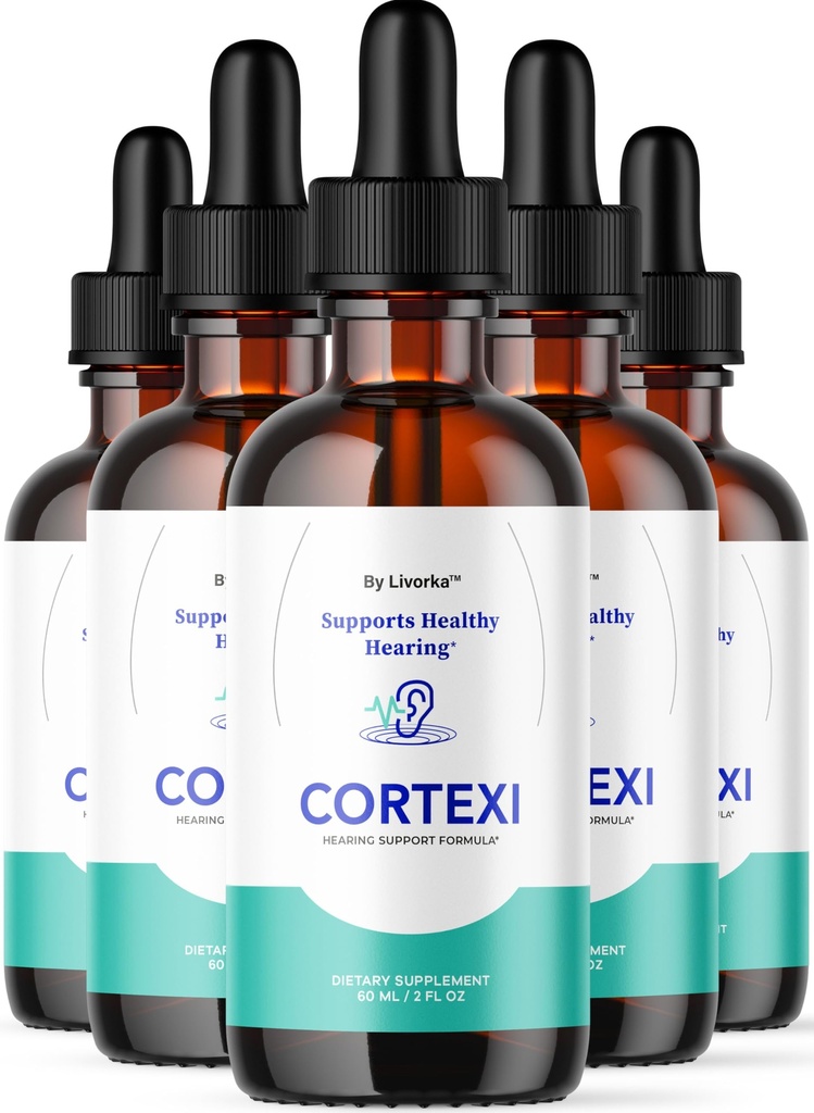 Cortexi Oral Drops to Drink - Formula for Ear Health, Hearing Support - Pack of 5 Bottles (150 Day Supply)