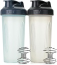 Mr. Pen- Shaker Bottles for Protein Mixes, 28 oz, 2 Pack, Clear, Protein Shaker Bottle with Wire Whisk Ball, Blender Bottle