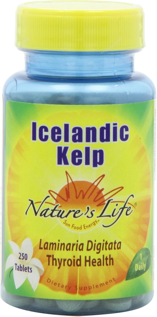 Nature's Life Kelp, Icelandic, 41 Mg, Laminaria Digitata, 250 Tablets, (Pack of 2)