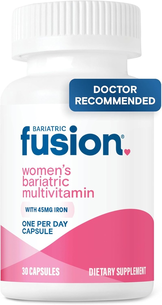 Bariatric Fusion One Per Day Bariatric Multivitamin with Iron for Women | with Hair and Nails Vitamins Blend | Gastric Bypass and Sleeve Gastrectomy | 30 Capsules | 1 Month Supply