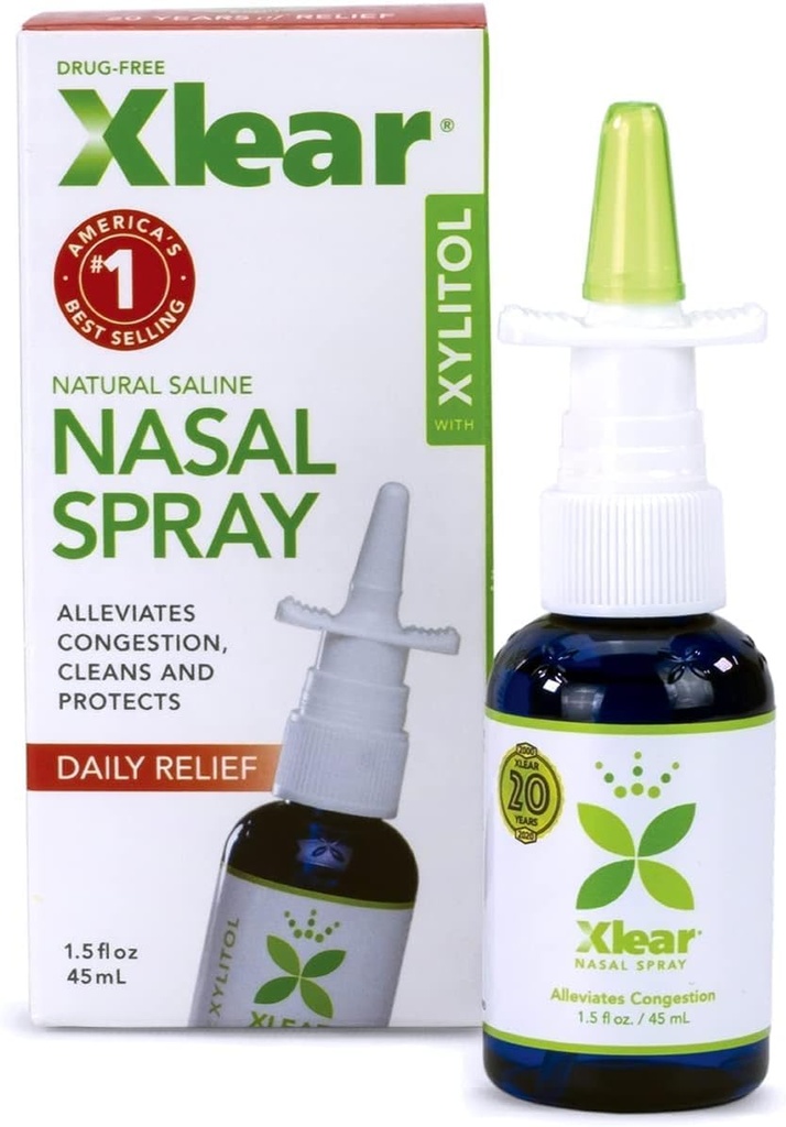 Xlear Natural Nasal Spray with Xylitol, 1.5 fl oz (Pack of 3)