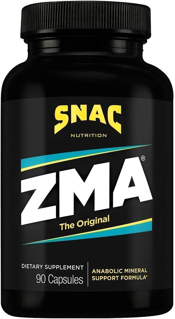 SNAC ZMA The Original Recovery & Sleep Supplement, Promotes Muscle Recovery, Immune Support & Restorative Sleep with Zinc, Magnesium & Vitamin B6 (90 Veggie Capsules)