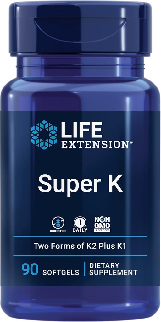 Life Extension Gamma E Mixed Tocopherols & Tocotrienols 60 Softgels and Super K Vitamin K1 K2 MK-7 MK-4 Vitamin C 90 Softgels Bundle