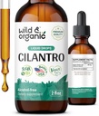 Wild & Organic Cilantro Drops - Detox Cleanse with Liquid Cilantro Supplement - Coriander Leaf Extract Tincture - Vegan, Sugar & Alcohol-Free - 2 fl oz