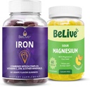BeLive Iron and Magnesium Gummies for Blood Oxygen, Relaxation, Better Sleep