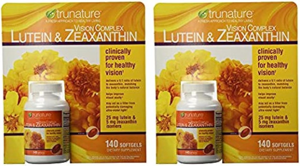 Trunature Vision Complex Lutein and Zeaxanthin Supplement, 140 Count (2 Packs)