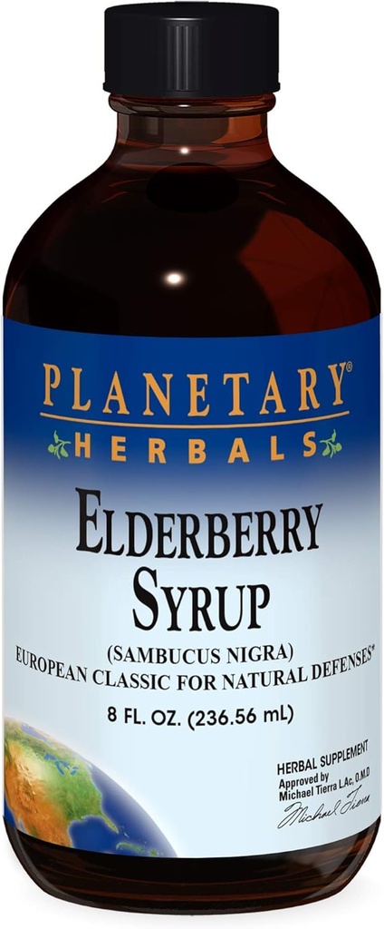 Planetary Herbals Elderberry Syrup, 8 fl oz (236.56 ml) Glass