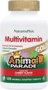NaturesPlus Animal Parade Gold Children's Chewable Multivitamin - Natural Cherry Flavor - 120 Animal Shaped-Tablets, Pack of 2 - with Vitamin D3, K2 & Probiotics - 120 Total Servings