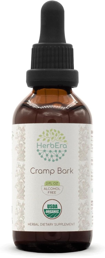 Cramp Bark B60 Alcohol-Free Herbal Extract Tincture, Concentrated Liquid Drops Natural USDA Organic Cramp Bark (Viburnum Opulus) Dried Bark (2 fl oz)
