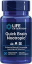 Life Extension Quick Brain Nootropic, Fast Thinking, Learning, Concentration, Lutein, zeaxanthin, gotu kola, bacopa, Gluten Free, Non-GMO, Vegetarian, 1 Daily, 30 Capsules