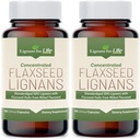 Lignans For Life Flaxseed Lignans for Dogs + SDG - Omega 3 Fatty Acids, High Fiber Antioxidants Helps Improve Shiny Coat, Digestive & Heart Health Lignans, 35mg, 90 Flaxseed Capsules, 2 Pack