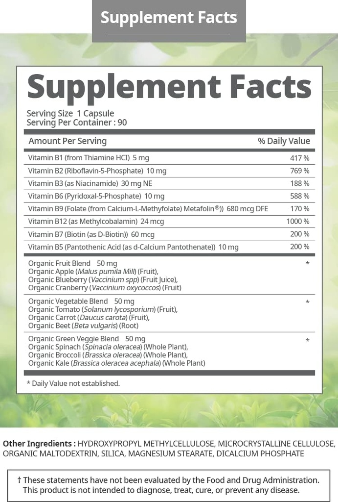 Atomy Vitamin B Complex Vegan Gluten Free Non GMO