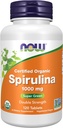 NOW Foods Supplements, Certified Organic, Spirulina 1000 mg (Double Strength), Rich in Beta-Carotene (Vitamin A) and B-12 with naturally occurring GLA , 120 Tablets