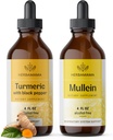 HERBAMAMA Liquid Drops Kit - Bundle of Turmeric Curcumin Extract & Mullein Leaf Tincture - Vegan, Non-GMO, Sugar & Alcohol-Free - 2 Pack