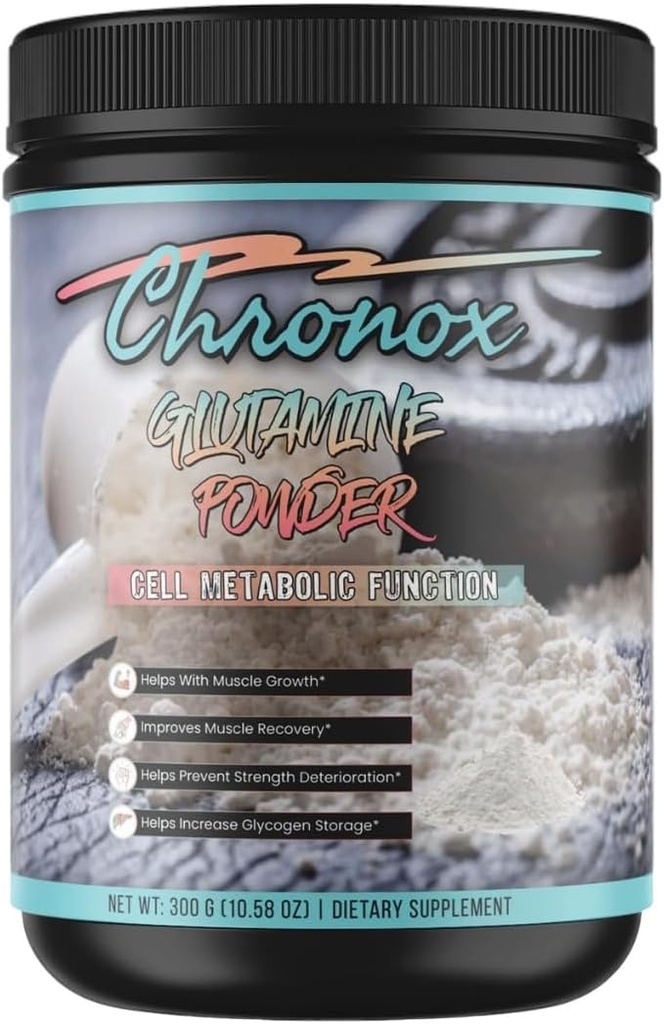 Chronox Organic Glutamine Powder - Boosts Cell Metabolism and Physical Performance - Glutamine Supplement for Muscle Repair and Recovery - Glutamine Powder Organic Improves Fitness Levels