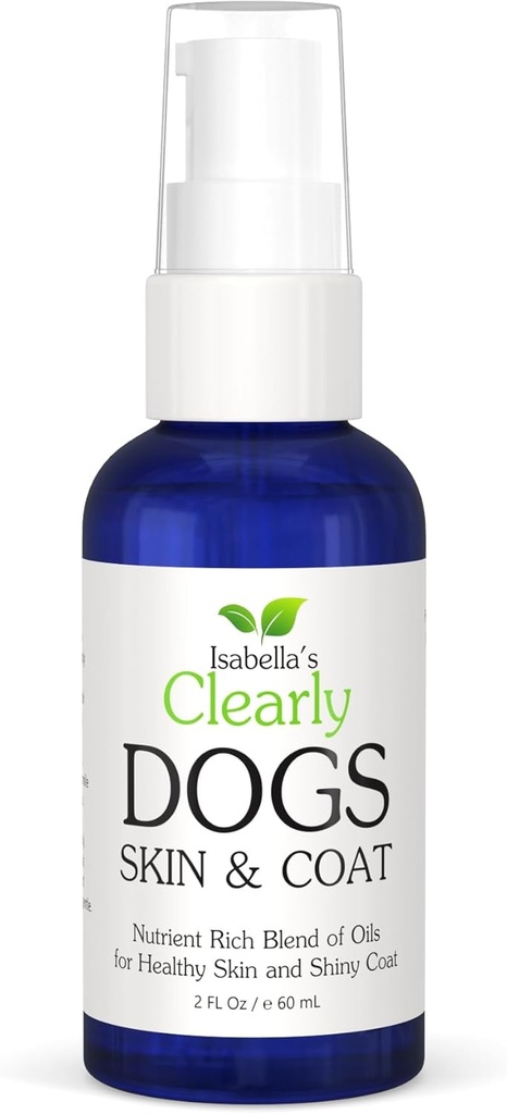 Natural Skin & Coat Oil for Dogs | Skin Soother with Coconut, Almond and Olive Oils | Soothe Dry Skin, Allergies and Skin Irritation | Add Softness and Shine to a Dull Coat | Made in The USA