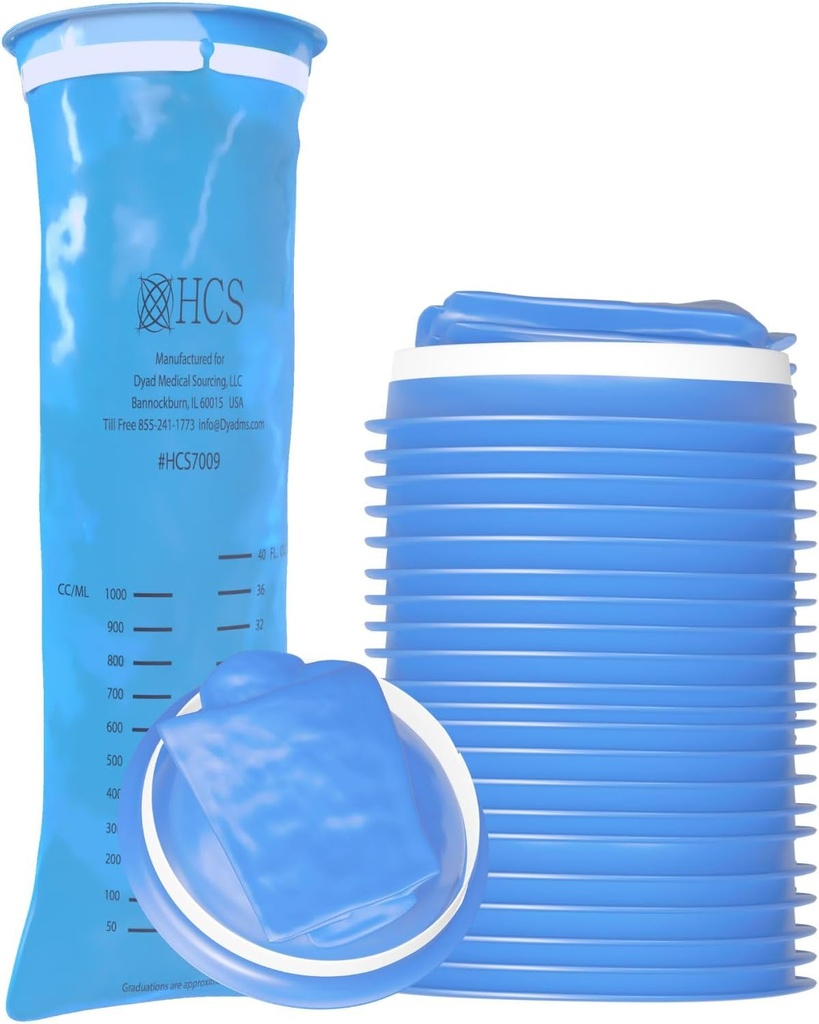 HCS Emesis Bags Disposable - Premium, Hospital Grade, Adults & Kids - Vomit Bags Disposable for Car, Travel, Home Use - Throw Up, Barf, Puke - 24, Strong (40 fl oz)