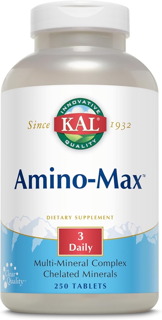 KAL Amino Max, Amino Acids, Multi-Mineral Complex Chelated Minerals 250 Tablets