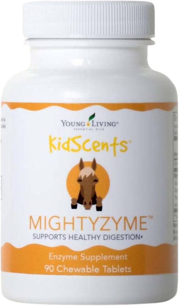 Young Living KidScents MightyZyme Chewable Tablets - 90 ct - Children's Digestive Enzyme Supplement - Natural Digestion Support for Kids - Kid-Friendly Products