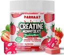 Creatine Monohydrate Chews Complex 6400mg for Men & Women -Advanced Formula W/L-Taurine + Vitamin B12, Sugar Free Chewable Supplement,60 Strawberry Softchews