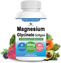 Magnesium Glycinate Supplement, 2 Months Supply Pure Magnesium Glycinate 500mg for Sleep Support, Muscle Recovery, Chew Magnesium Softgel High Absorption for Nerve, Heart & Bone, Vegan, Non GMO