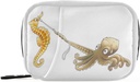 Funny Seahorse Octopus Pill Box 7 Day Pill Case Travel Pill Organizer Bag with Zipper Bag Portable Weekly Case Compact Size for Vitamin Supplement Holder
