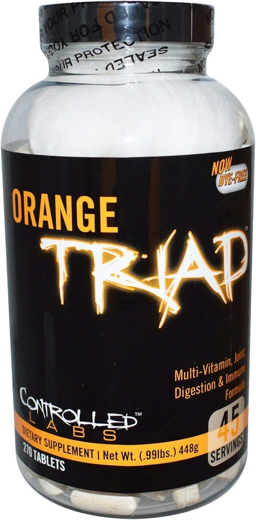 CONTROLLED LABS Overall Health Bundle, 45 Servings Orange Triad, 120 Count Orange Oximega Fish Oil, Muscle Building and Recovery Supplement for Men and Women