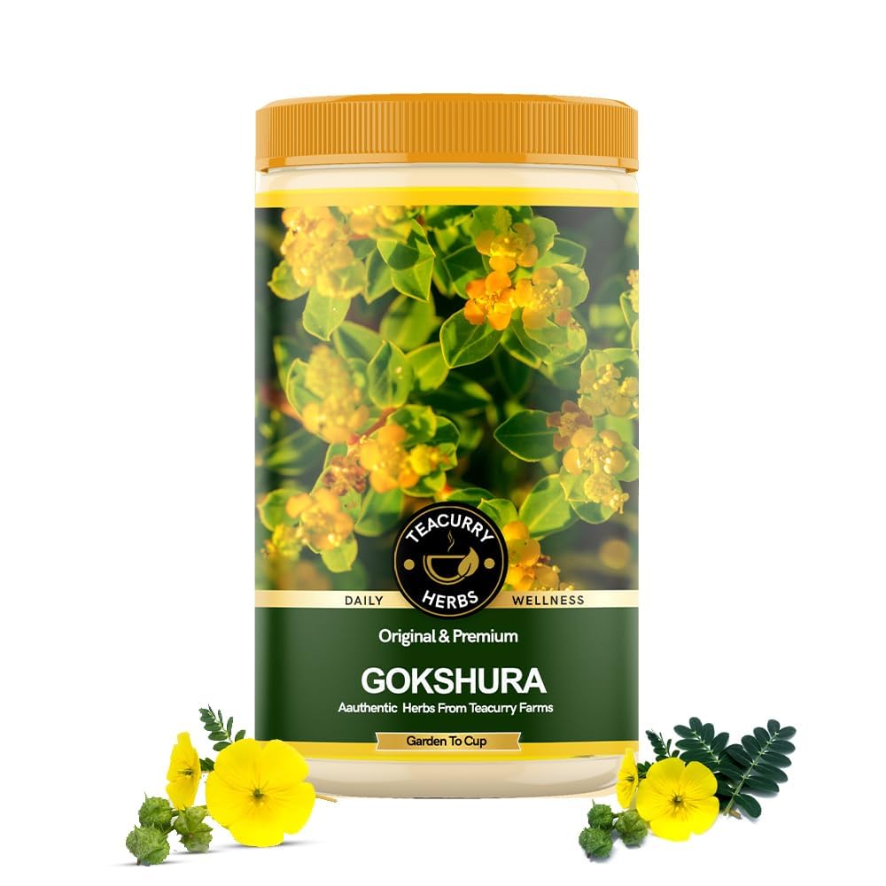 TEACURRY Gokshura (125 Gram Pack) - Helps to Boost Energy & Vitality, Supports Kidney Wellness Promotes Overall Well-Being - Chota Gokhru