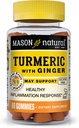 MASON NATURAL Turmeric with Ginger Gummies, Natural Joint Support & Antioxidant Formula, Tropical Fruit Flavor, 60 Gummies