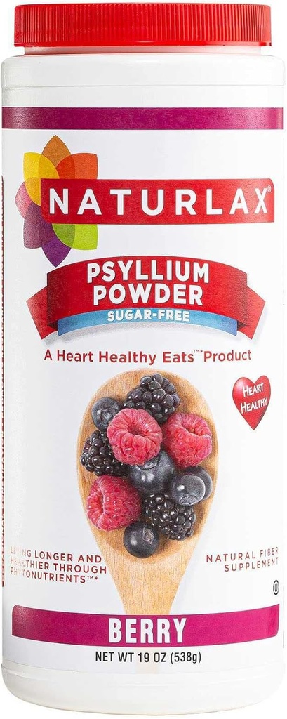 Sugar-Free Psyllium Husk Fiber Powder, Berry Flavored 19 oz