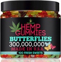 Hemp Gummies Premium-Delicious Butterflies Gummy Bear Edibles-Fresh Fruity Flavors-Natural Candy Peace and Relaxation-for Sleep, Calm, Relax-Made in USA-100 Count