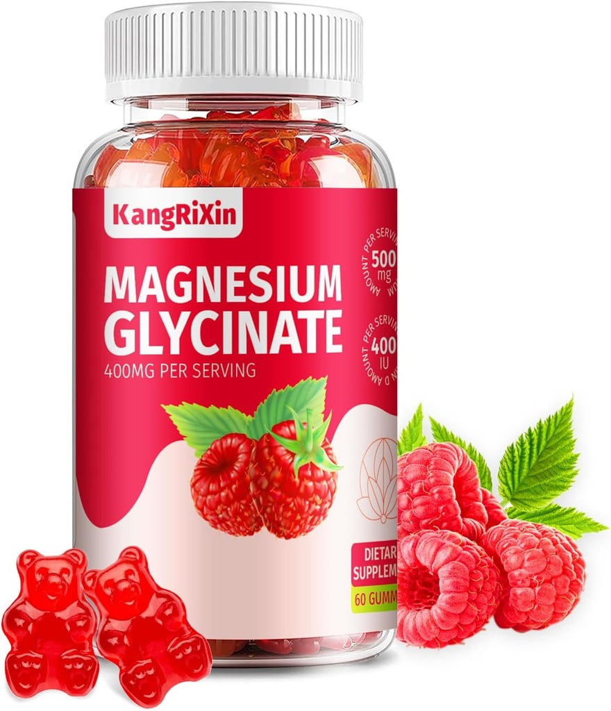 Magnesium Glycinate Gummies - Sugar Free Magnesium Supplements for Adults and Kids, High Absorption Magnesium Gummies Gelatin Free (60 Count (Pack of 1))
