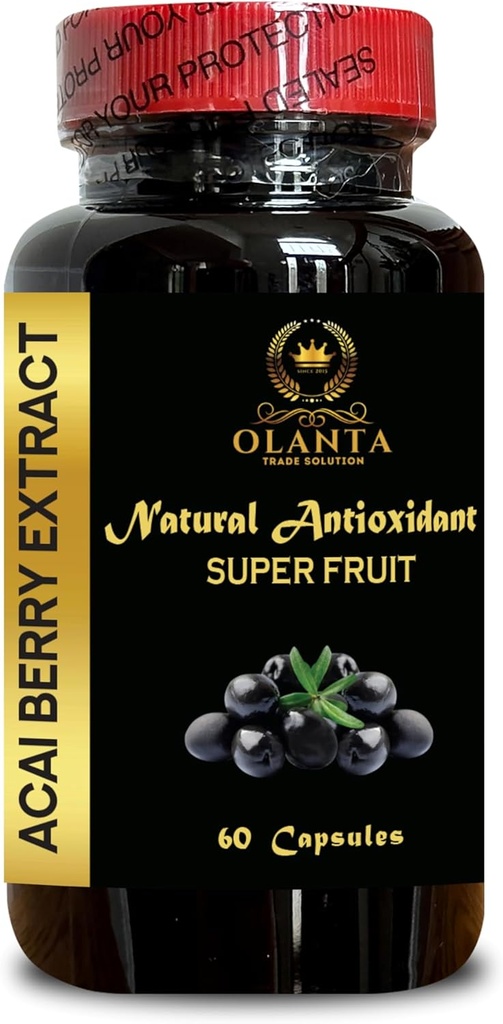 ACAI Berry Extract - Acai Berry Antioxidant Support Immunity Supplement for Women and Men, acai Berry Diet Capsules Oxidative Stress - 1 Bottle 60 Capsules