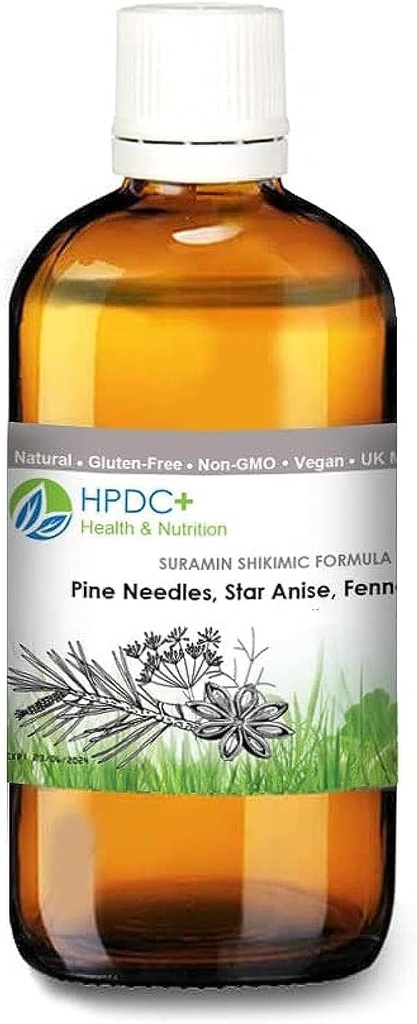 HPDC+ Health & Nutrition SURAMIN SHIKIMIC Acid Formula – Pine Needles, Star Anise, Fennel – Tincture Extract – 1.69 fl oz / 50ml